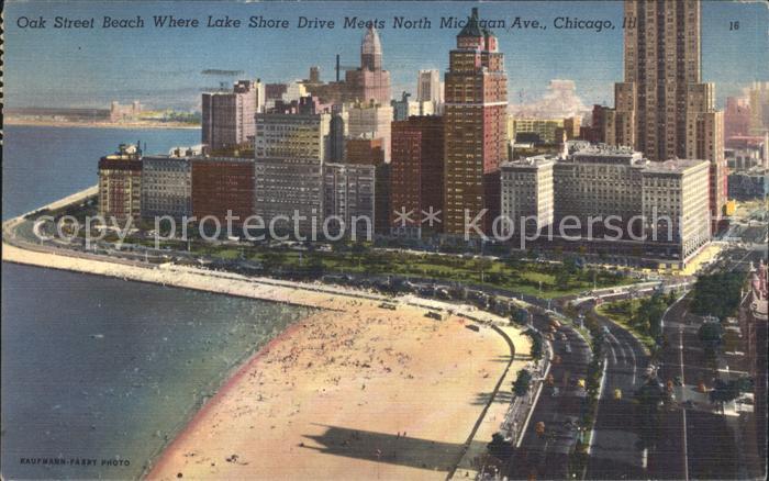 Chicago Illinois Oak Street Beach Skyscraper Drake Hotel Palmolive Building