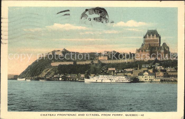 Quebec Chateau Frontenac and Citadel from Ferry