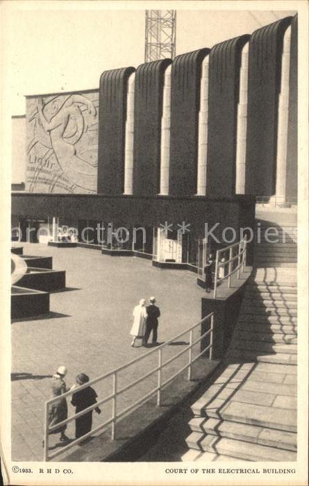 Chicago Illinois Official Card of Century of Progress World s Fair Court of Elec