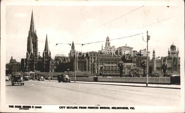 Melbourne Victoria City Skyline from Princes Bridge Church