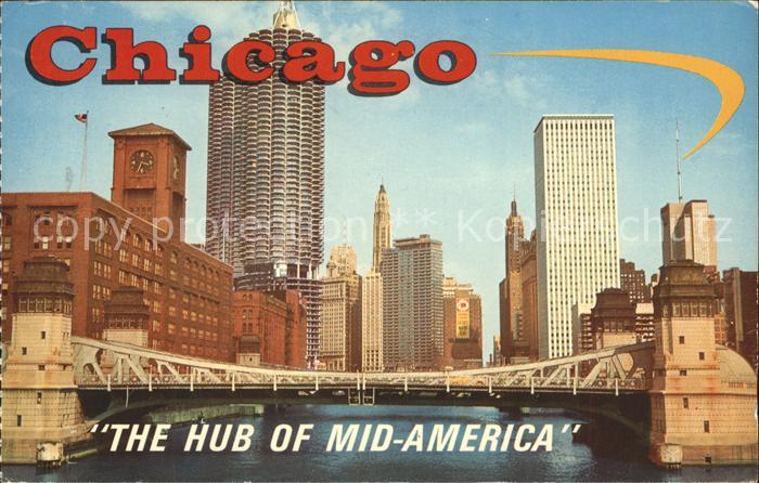 Chicago Illinois Chicato River Day Scene Skyline Skyscraper