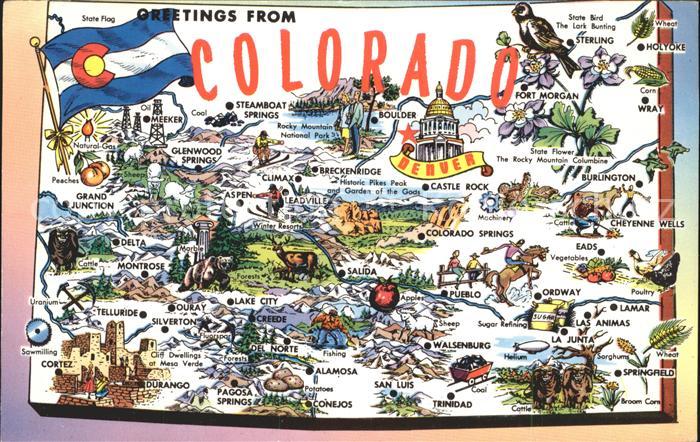 Colorado US-State Map of the Centennial State