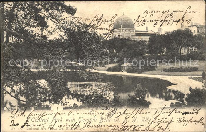 New York City Central Park with Temple Beth El