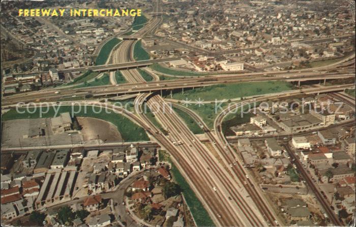 Los Angeles California Freeway Interchange aerial view