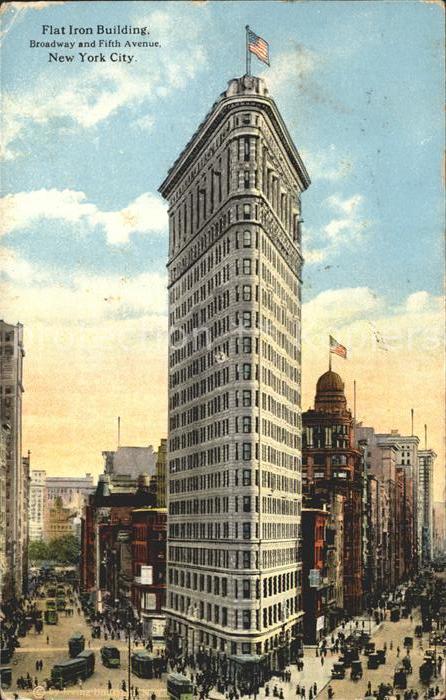 New York City Flat Iron Building Broadway 5th Avenue Skyscraper