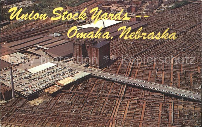 Omaha Nebraska Union Stock Yards Worlds Leading Cattle Market aerial view