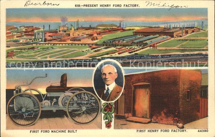 Detroit Michigan Henry Ford Factory First Ford Machine Built Portrait Automobile