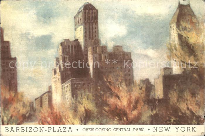 New York City Barbizon Plaza Hotel overlooking Central Park Painting Kuenstlerka