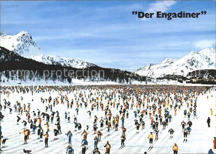 Skifahren Engadiner Skimarathon Maloja-Zuoz