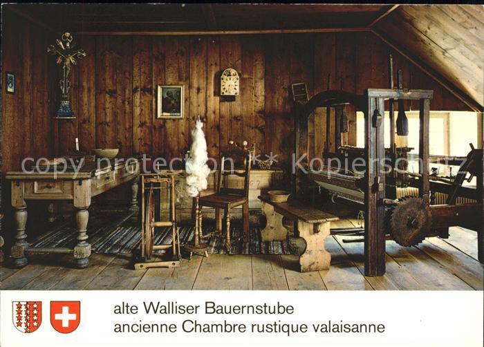 Spinnrad Webstuhl Walliser Bauernstube Stockalpe