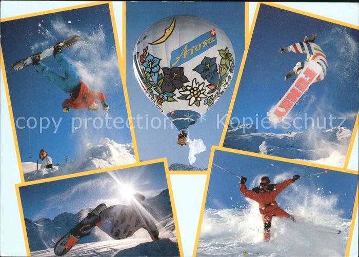 Heissluftballon Snowboard Skifahren Arosa