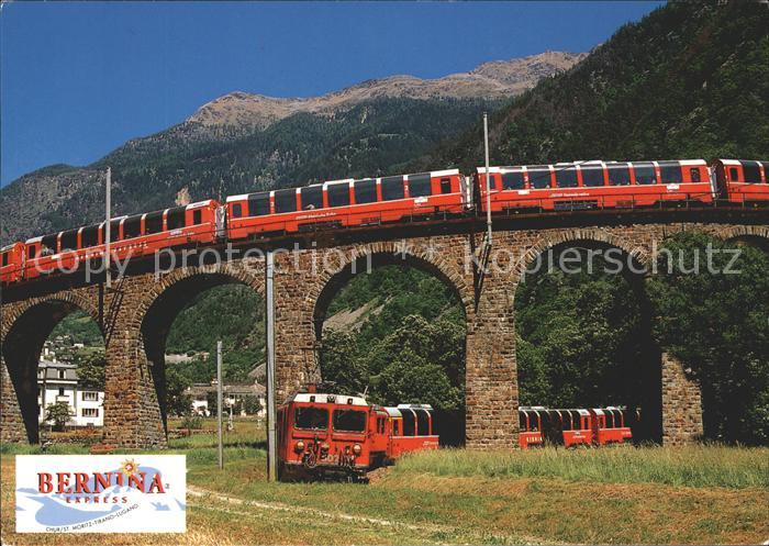 Eisenbahn Bernina-Express Brusio Viadukt der RhB