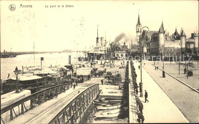 Anvers Antwerpen Le Port et le Steen ancien Chateau Vape