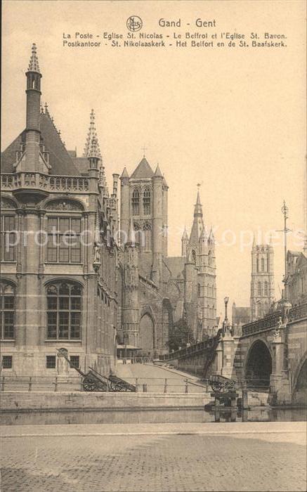 Gand Belgien La Poste Eglise Saint Nicolas et Saint