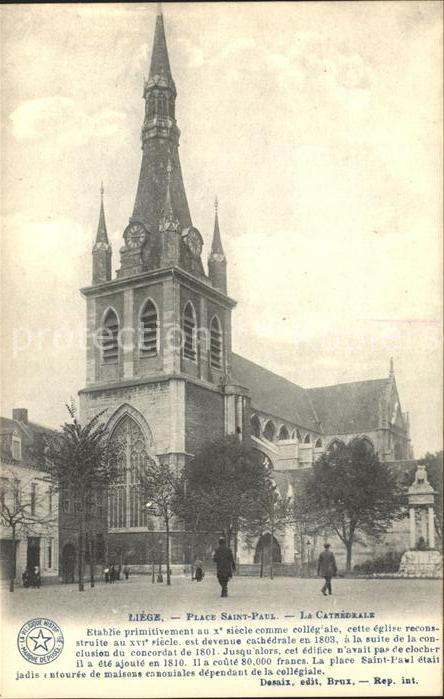 Liege Luettich Place Saint Paul Cathedrale Histoire