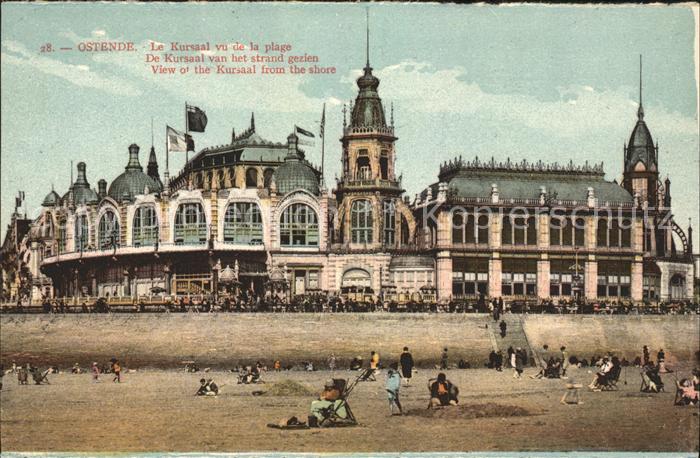 Ostende Oostende Kursaal vu de la plage
