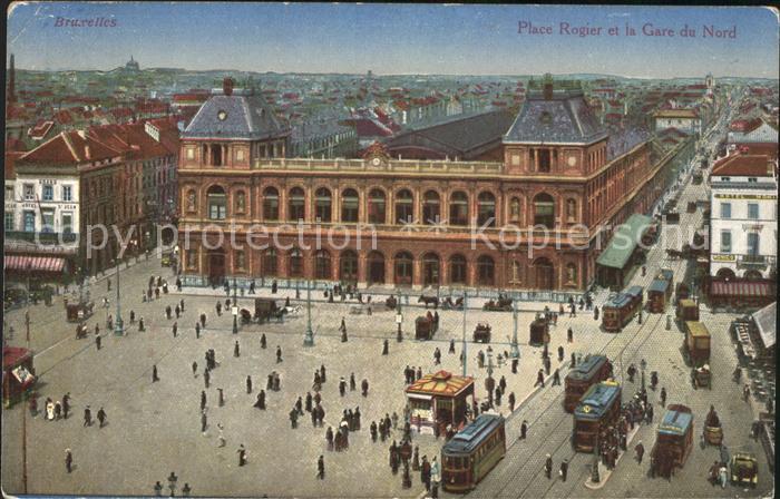Bruxelles Bruessel Place Rogier et la Gare du Nord Tram Ha