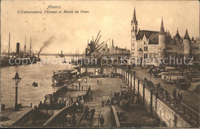 Anvers Antwerpen Embarcadere Escaut Bateau Musee du Stee