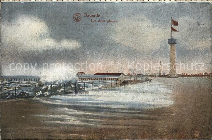 Ostende Oostende Les deux Phares Brandung