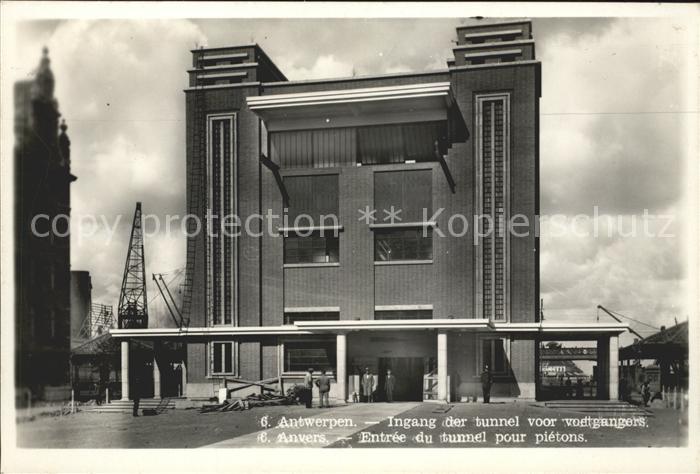 Anvers Antwerpen Entree du Tunnel pour pietons Fussgaengertunnel