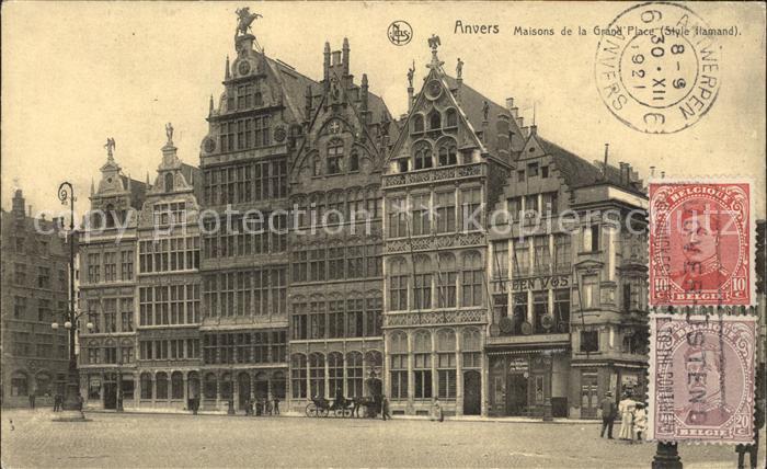 Anvers Antwerpen Maisons de la Grand Place Style flamand Stempel auf AK