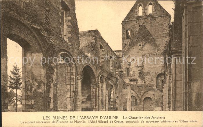 Thuin Wallonie Ruines de l'Abbaye d_Aulne Histoire