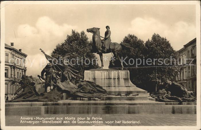 Anvers Antwerpen Monument aux Morts pour la Petrie Krieg