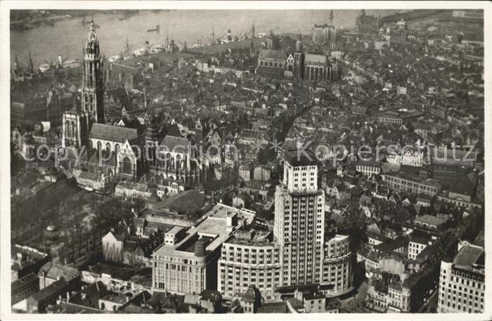 Anvers Antwerpen Vue aerienne Torengebouwen et Cathedral