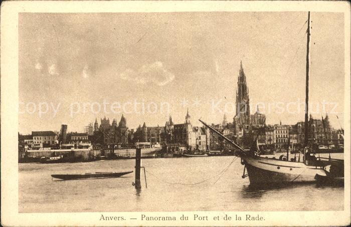 Anvers Antwerpen Port et la Rade Bateau Eglise