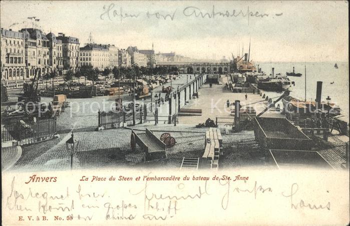 Anvers Antwerpen Place du Steen Embarcadere du bateau de