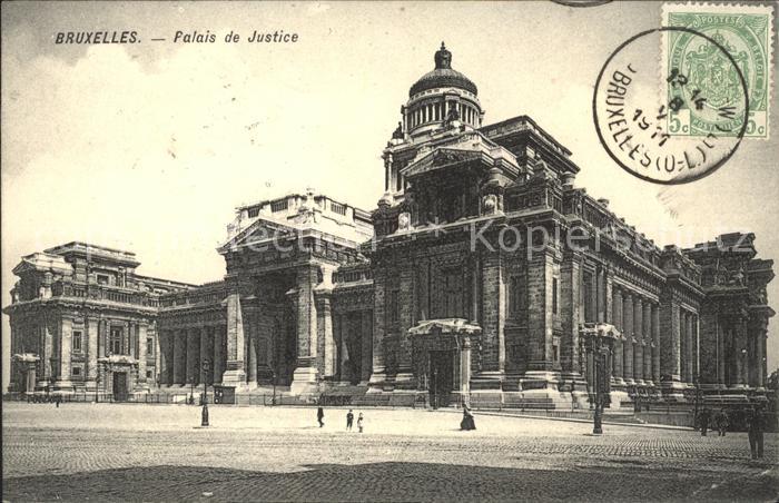 Bruxelles Bruessel Palais de Justice Stempel auf AK