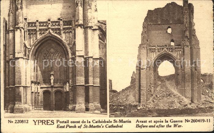 Ypern Ypres Portail Cathedrale Saint Martin avant e