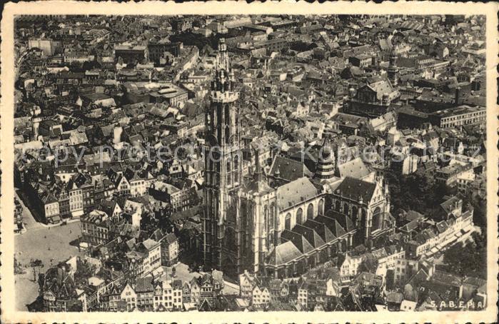 Anvers Antwerpen Cathedrale vue aerienne