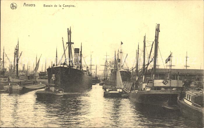 Anvers Antwerpen Bassin de la Campine Bateau Vapeur