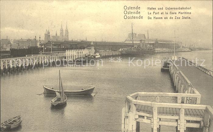 Ostende Oostende Hafen und Überseebahnhof Wohlfahrtskart