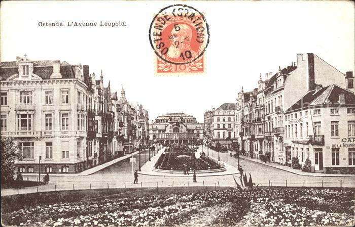 Ostende Oostende Avenue Leopold Stempel auf AK
