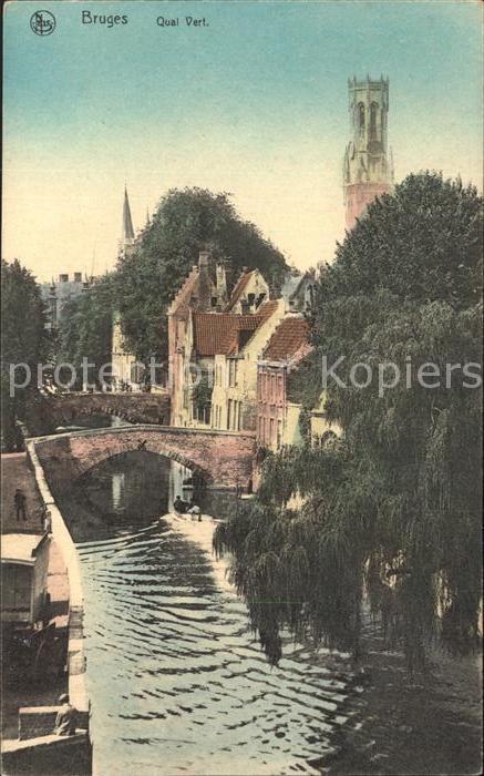 Bruges BRUGGE Belgie Quai Vert Pont