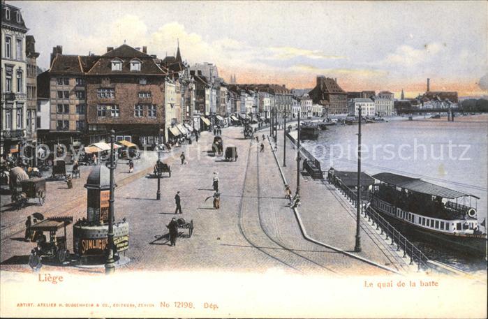 Liege Luettich Quai de la batte Bateau