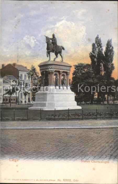 Liege Luettich Statue Charlemagne Monument Reiterstandbild