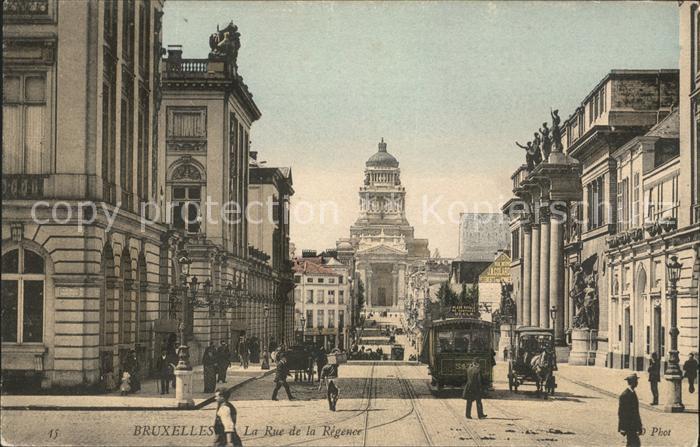 Bruxelles Bruessel Rue de la Regence Tram