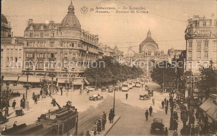 Anvers Antwerpen Avenue de Keyzer Tram