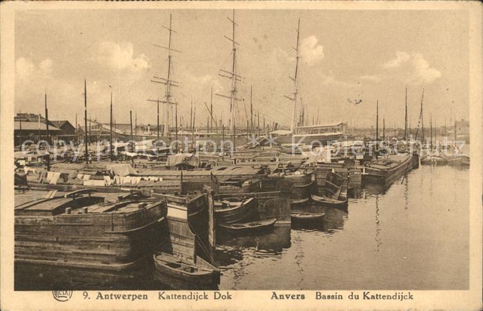 Anvers Antwerpen Bassin du Kattendijck Bateau