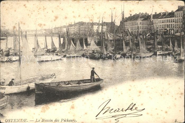 Ostende Oostende Bassin des Pecheurs Bateau