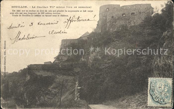 Bouillon Wallonne Chateau VII siecle Stempel auf AK
