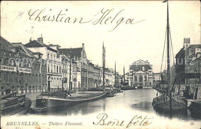 Bruxelles Bruessel Theatre Flamand Canal Bateau