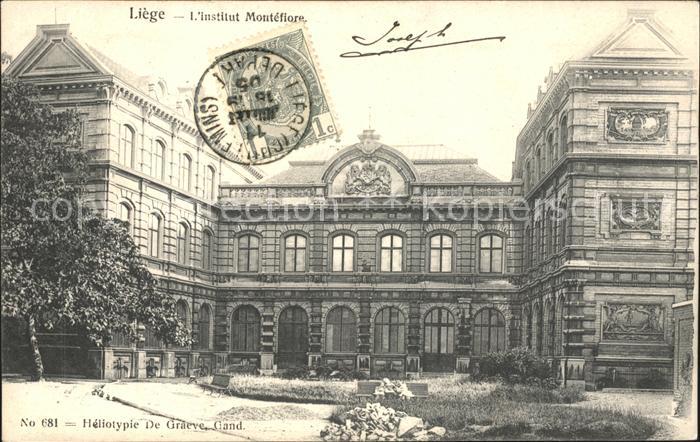 Liege Luettich Institut Montefiore Stempel auf AK