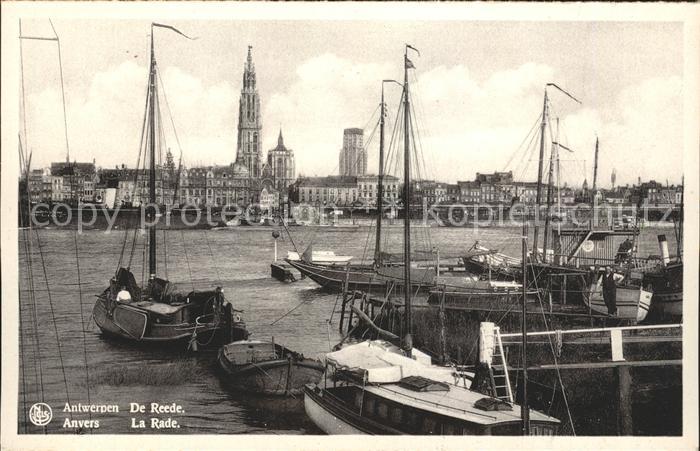 Anvers Antwerpen La Rade Bateau Cathedrale