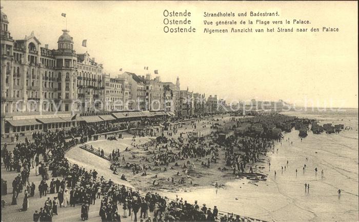 Ostende Oostende Strandhotels und Badestrand Wohlfahrtskarte Reichsverband zur U
