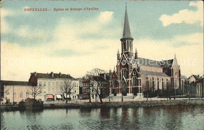 Bruxelles Bruessel Eglise et Etangs d_Ixelles