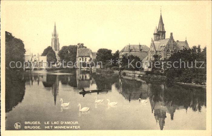 Bruges BRUGGE Belgie Lac d Amour Eglise Schwaene